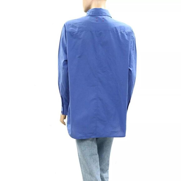 Voyageur By Mersea Brontë Relaxed Button Up Shirt Top Oversized Cotton L - Picture 8 of 10
